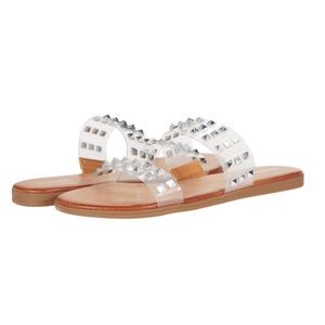 Madden Girl Fetchh Clear Studded Sandals Size 8.5